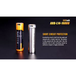 Fenix 14500 Rechargeable Battery ARB-L14-1600U – 1600mA with USB Port