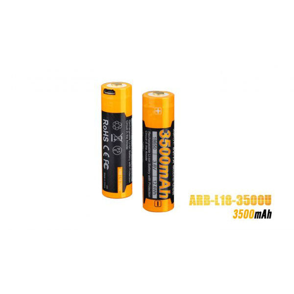 Fenix 18650 Rechargeable Battery ARB-L18-3500U – 3500mA with USB Port