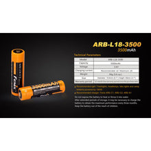 Fenix 18650 Rechargeable Battery ARB-L18-3500 – 3500mA