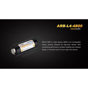 Fenix 26650 Rechargeable battery – ARB-L4-4800 – 4800mA