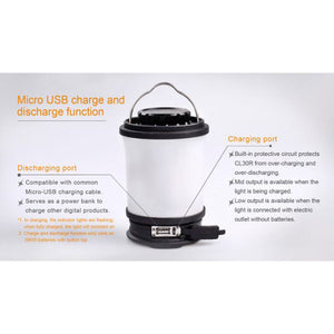 Fenix CL30R – 650 Lumens Rechargeable LED Lantern Black