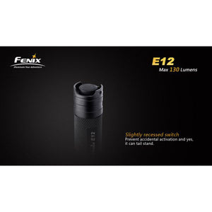 Fenix E12 – 130 Lumens LED Torch – Black