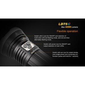 Fenix LD75C – 4200 Lumens Multi Colour LED Torch