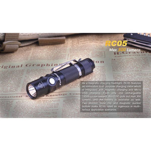 Fenix RC05 – 300 Lumens Rechargeable LED Torch