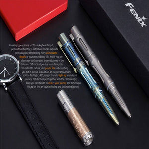 Fenix T5Ti Titanium Tactical Pen & F15 Torch Gift Set – Grey Pen