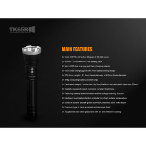 Fenix TK65R – 3200 Lumens Rechargeable Led Torch