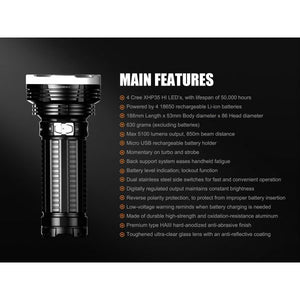 Fenix TK75 – 5100 Lumens Led Torch Ver 2018